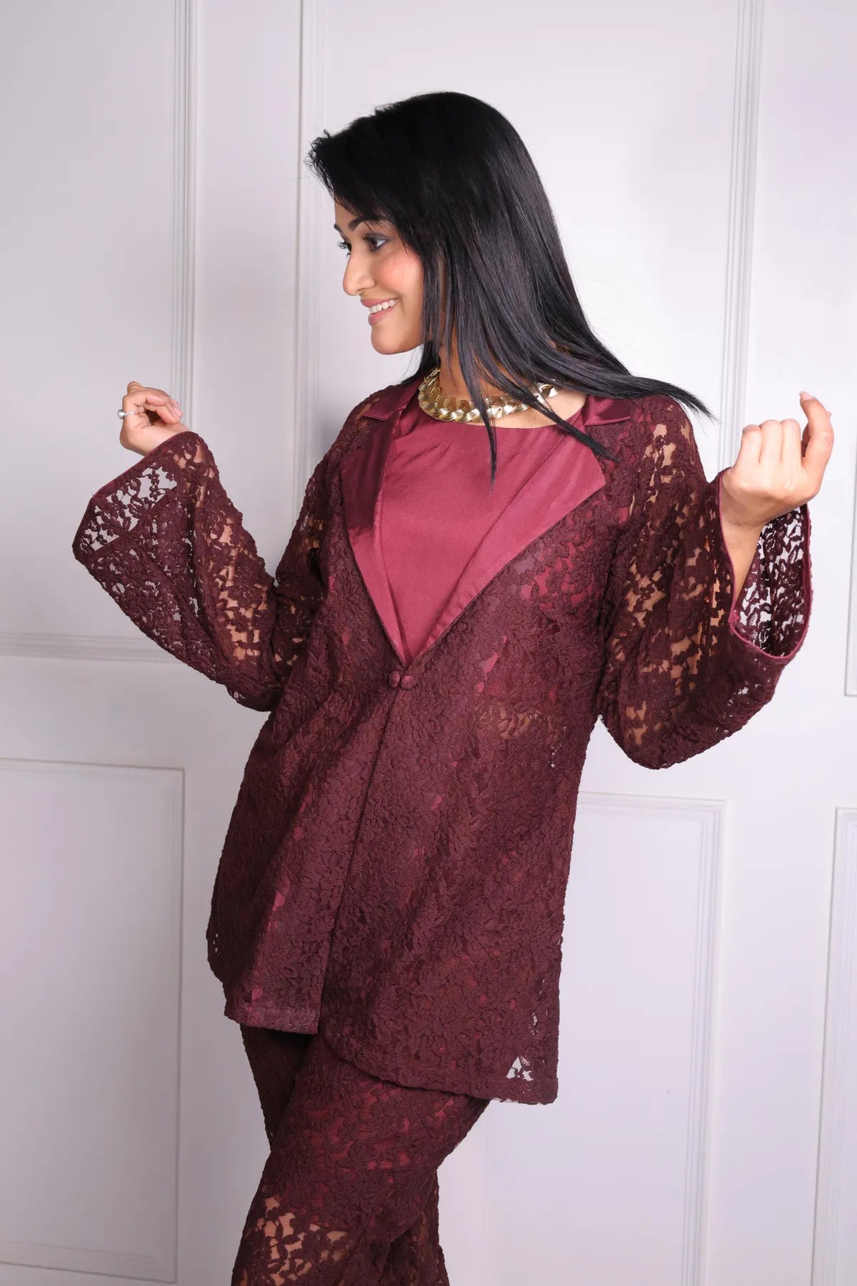 Wine 3 Pc Coord Set