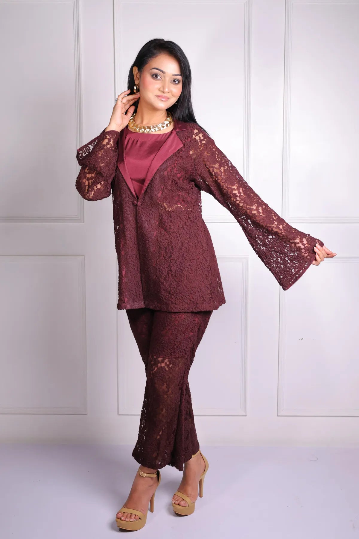 Wine 3 Pc Coord Set
