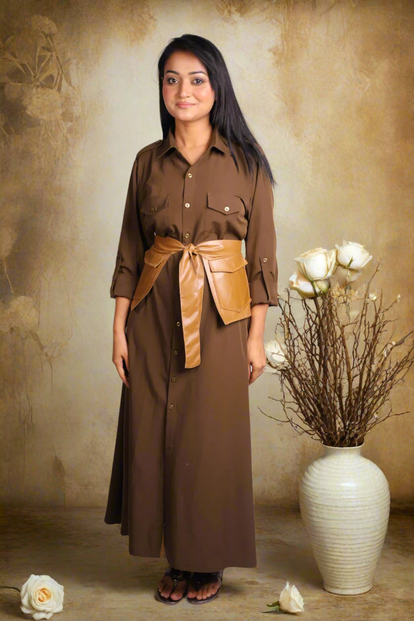 Brown Shirt Dress