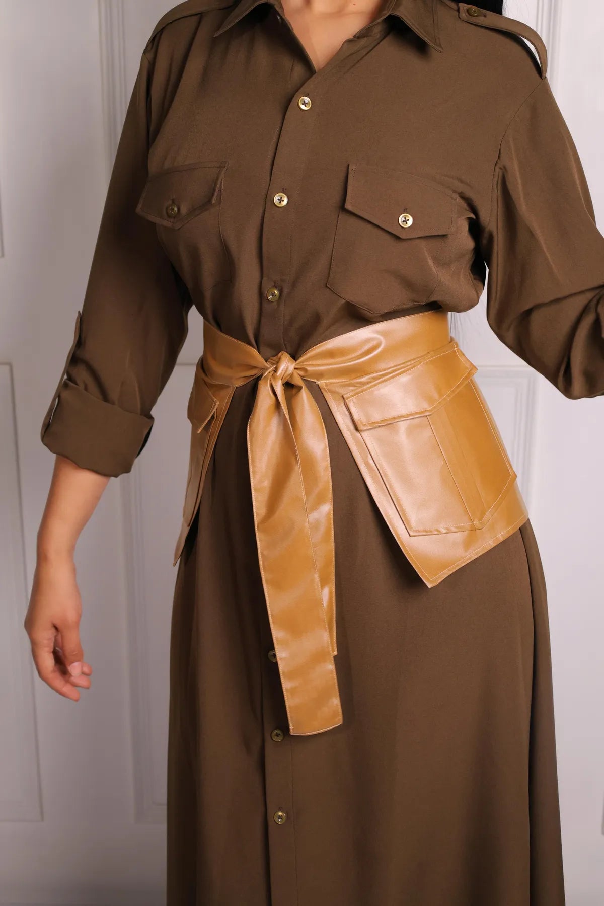 Brown Shirt Dress