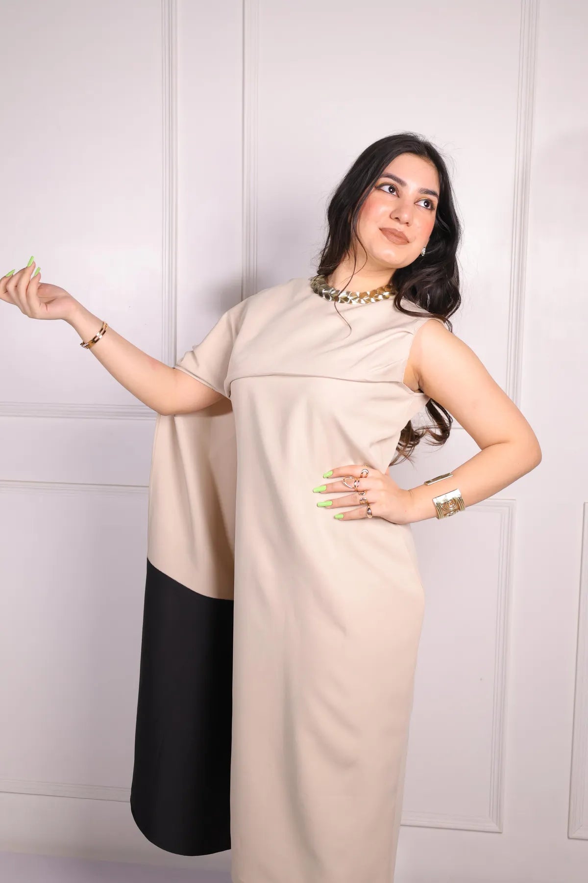Fawn Dupatta Dress