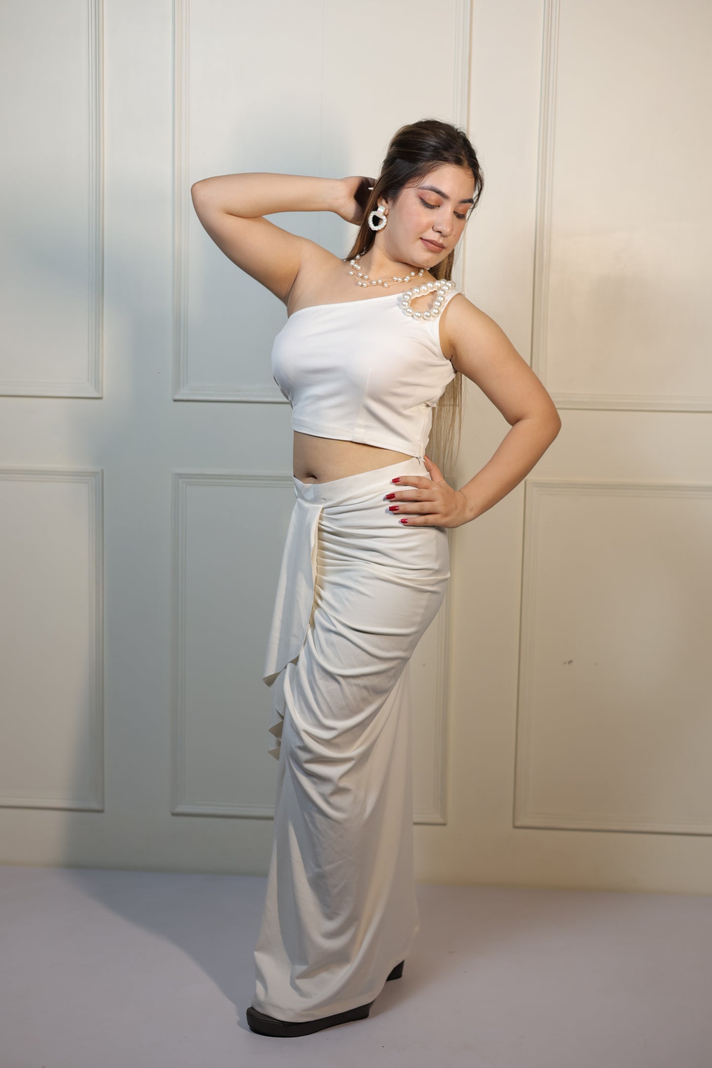 White Dhoti Set