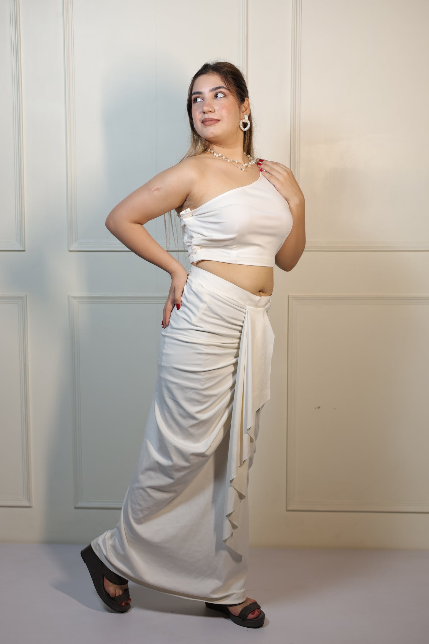 White Dhoti Set