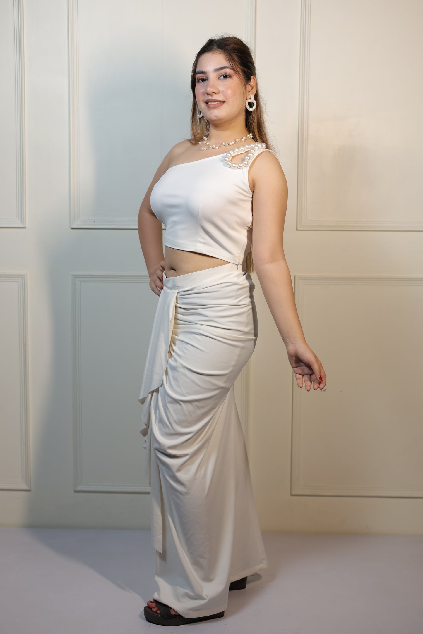 White Dhoti Set