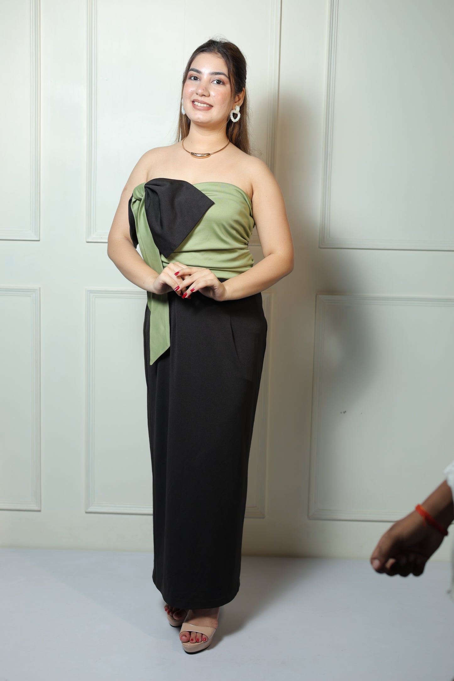 Mint Green Black Bow Dress