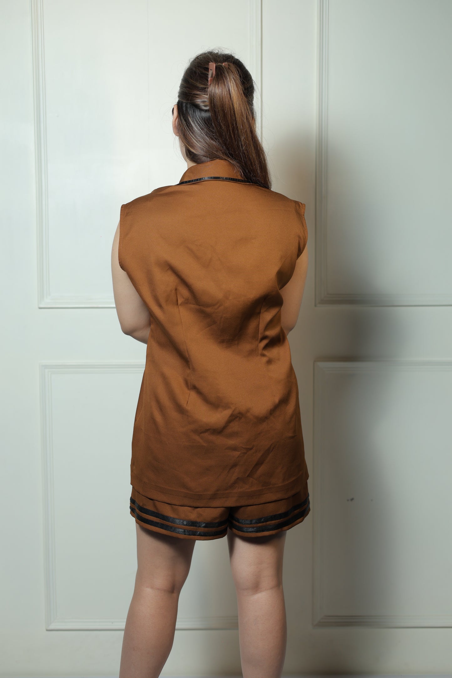 Brown Shorts Coord Set
