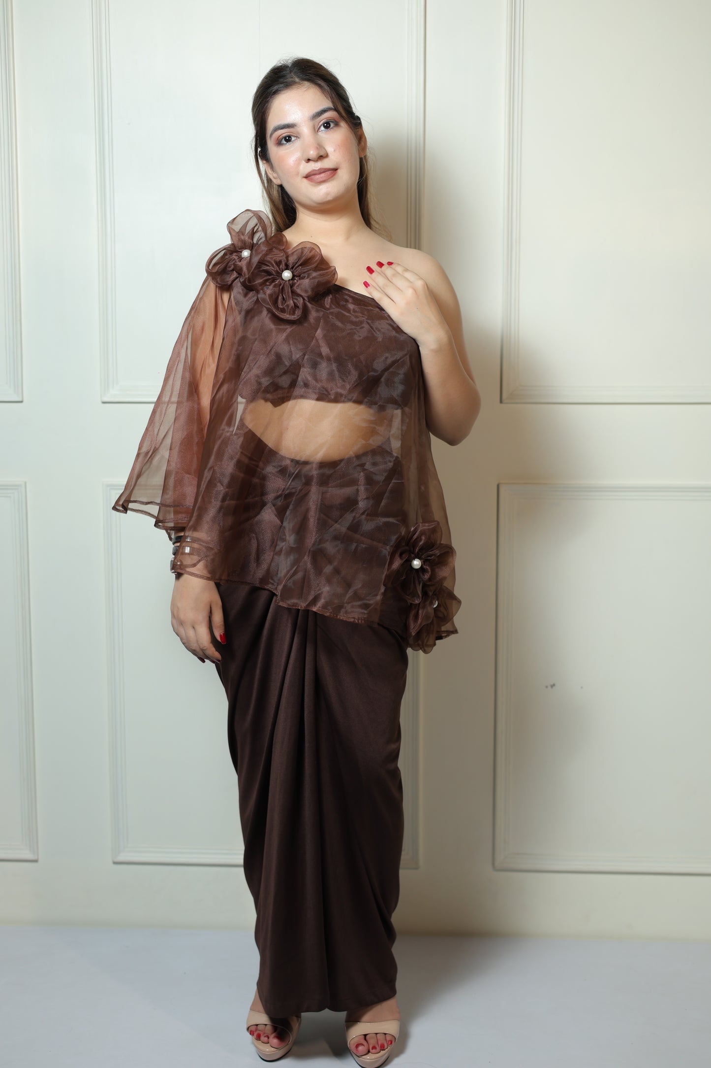 Organza Cape With Dhoti