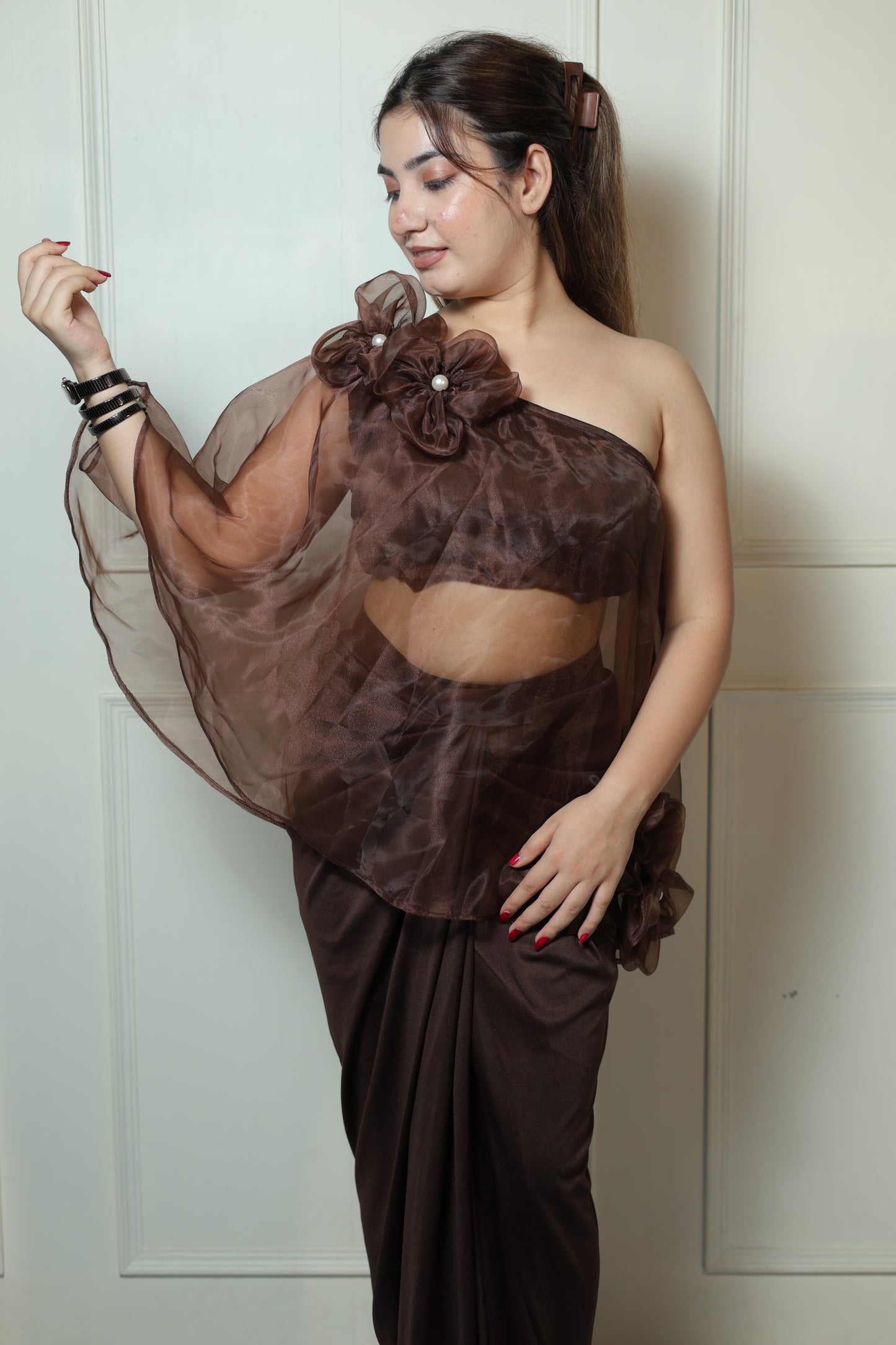 Organza Cape With Dhoti