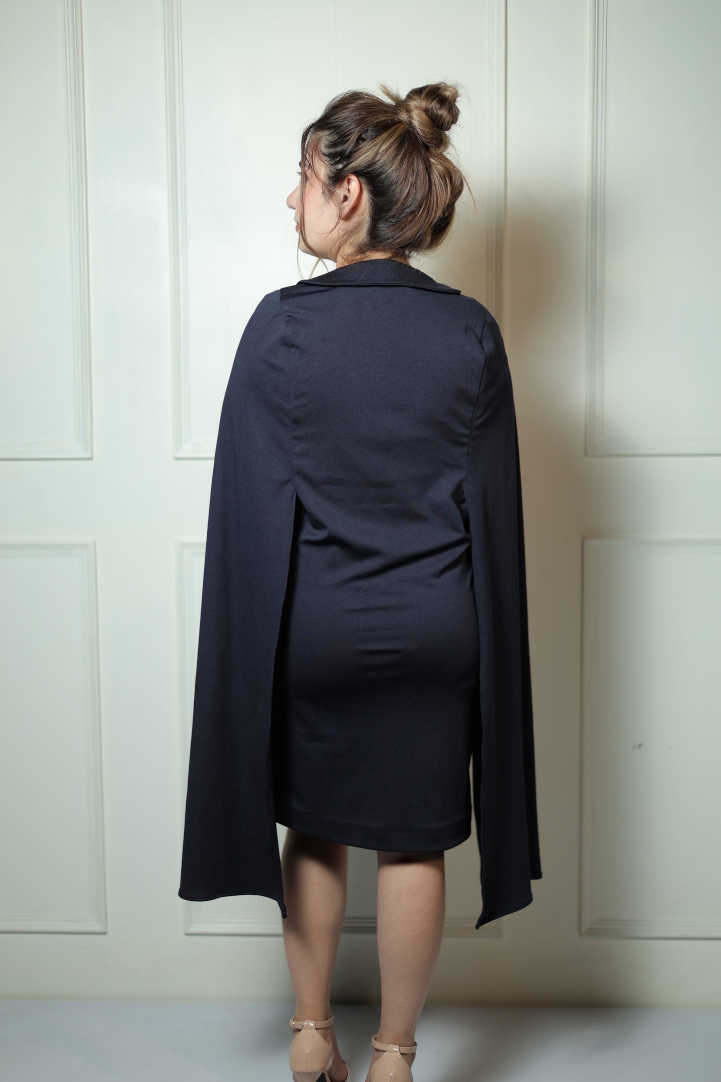 Cape Sleeve Blazer Dress