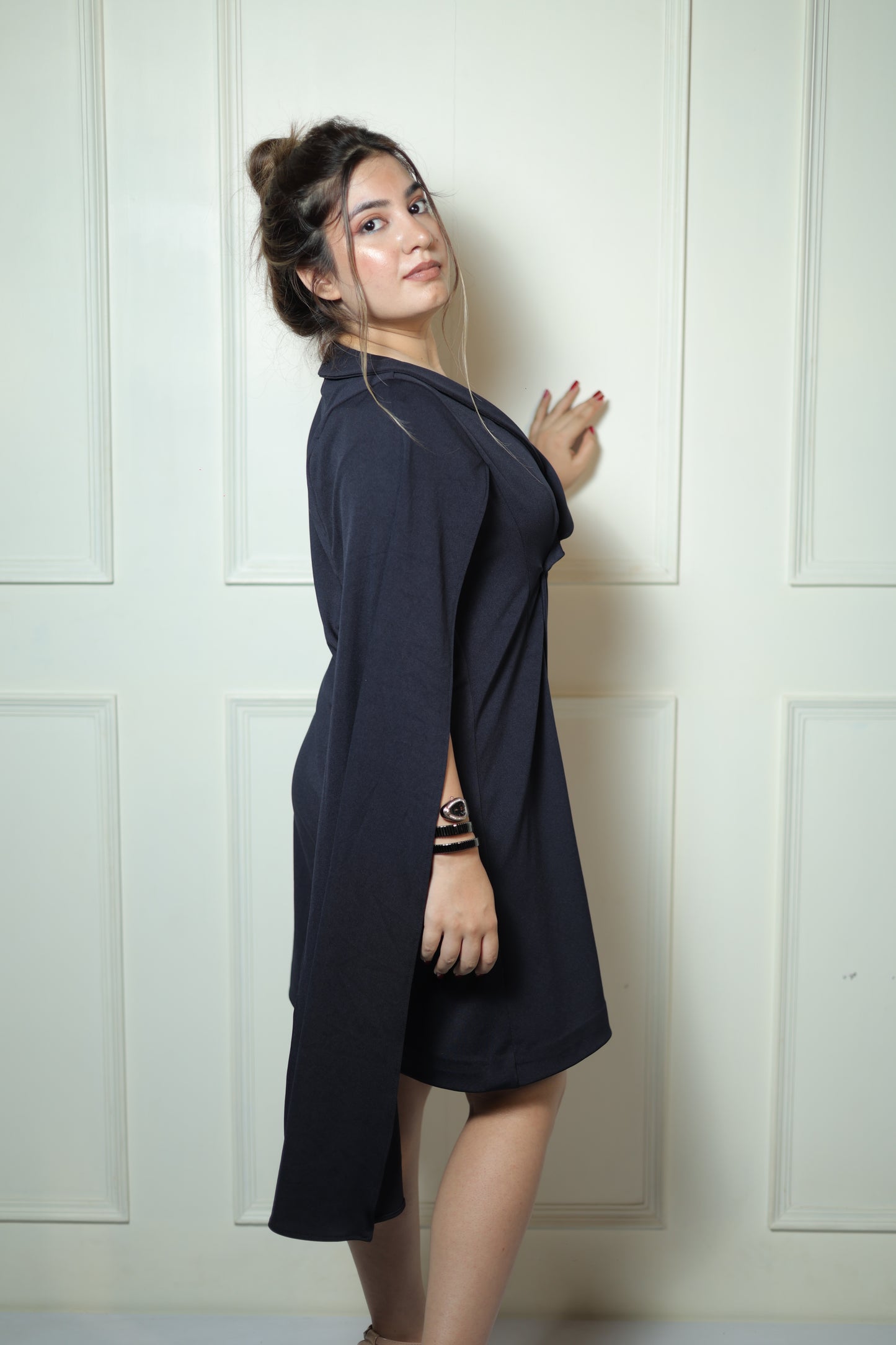 Cape Sleeve Blazer Dress