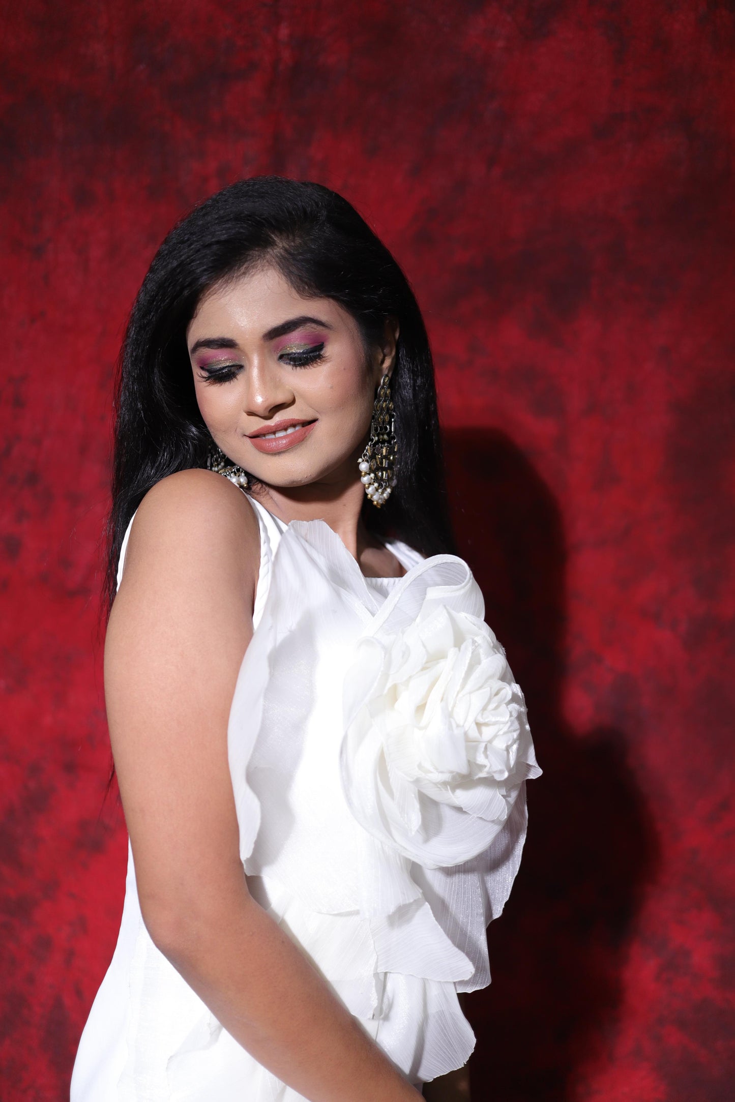 White rose gown