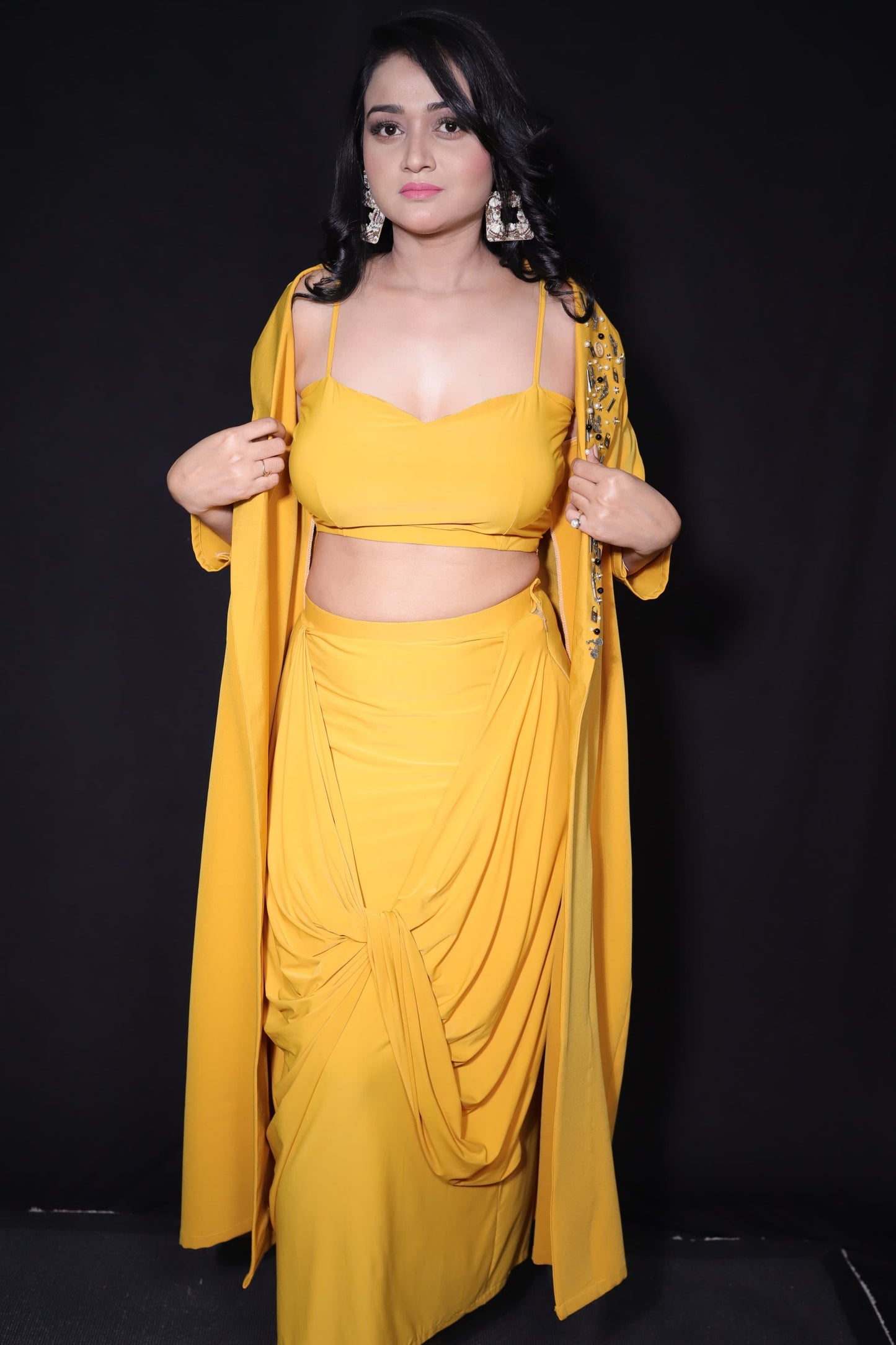 3 pc dhoti blazer coord set