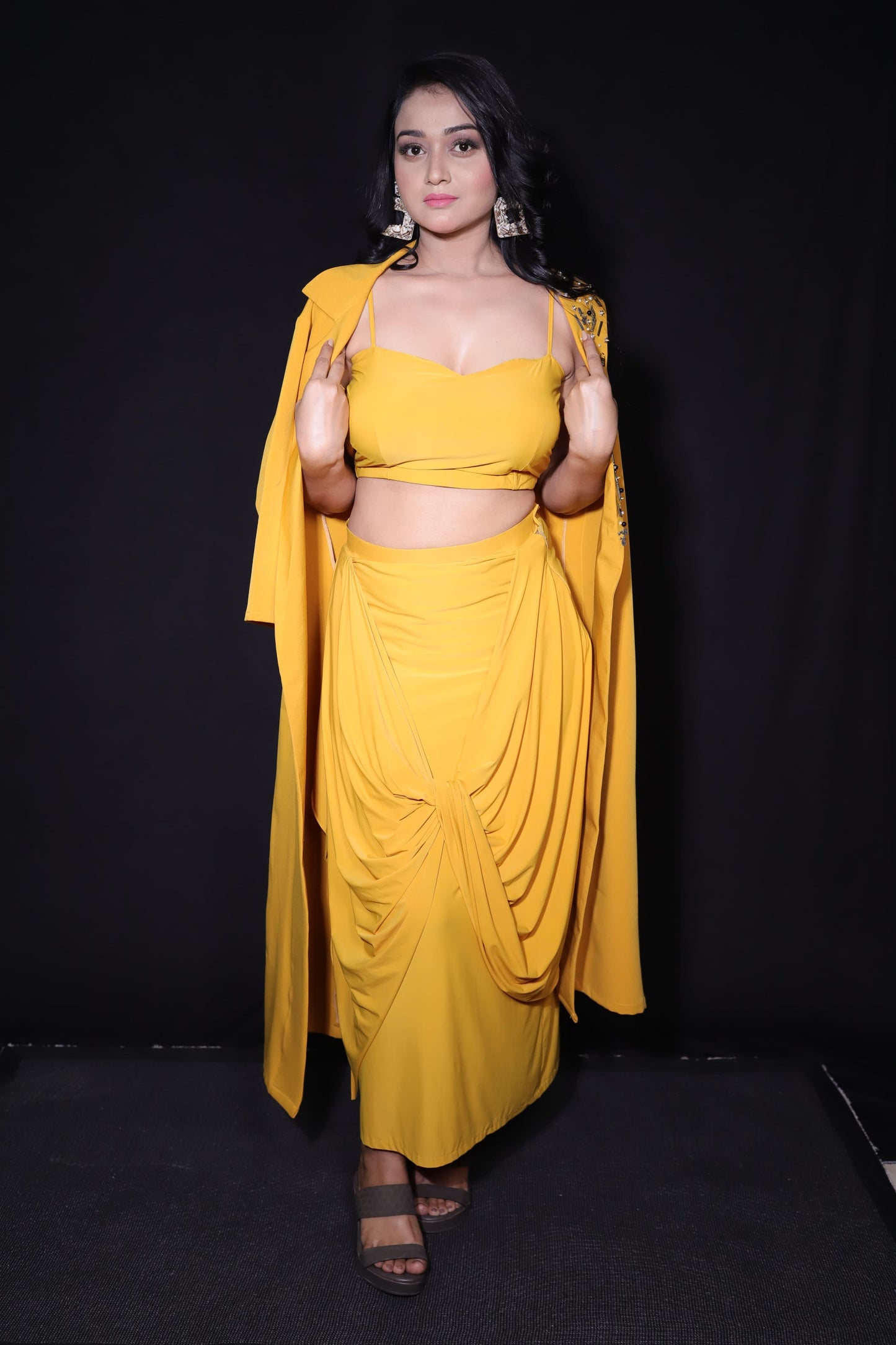 3 pc dhoti blazer coord set