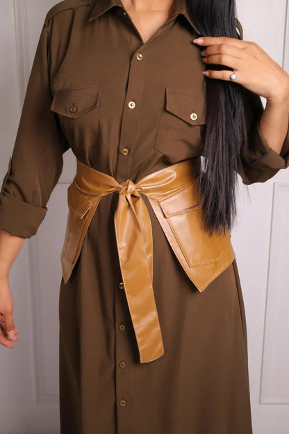 Brown Shirt Dress