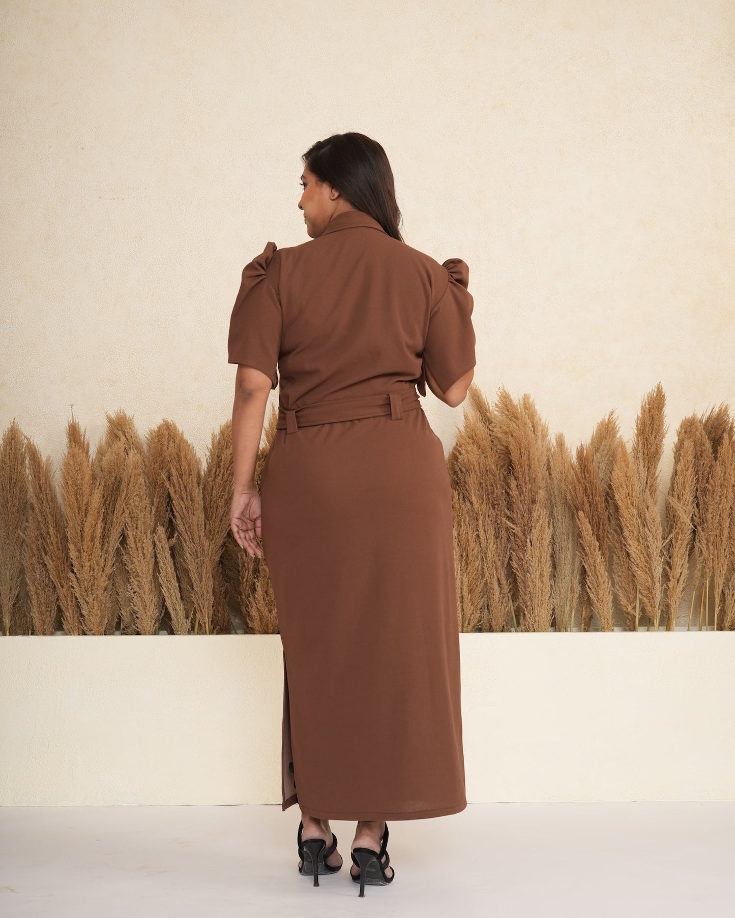 Cocoa Brown Utility Maxi Dress