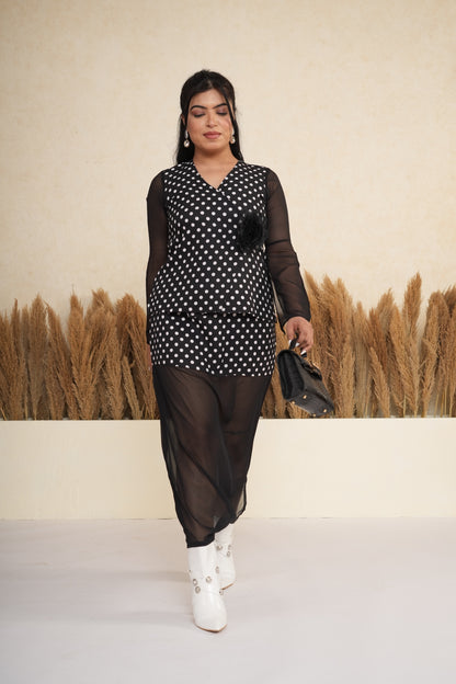 Polka Dot Sheer Layered Coord Set