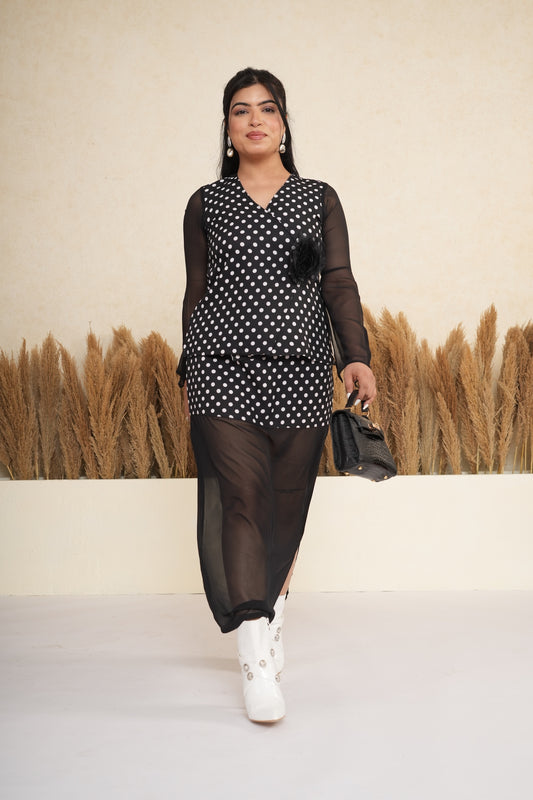 Polka Dot Sheer Layered Coord Set