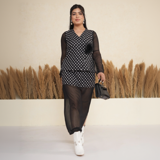 Polka Dot Sheer Layered Coord Set