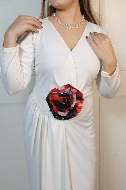 White Frindge Long Dress