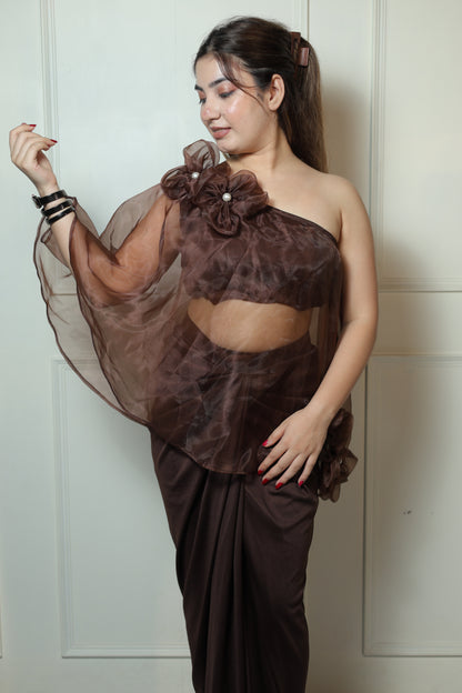 Organza Cape With Dhoti