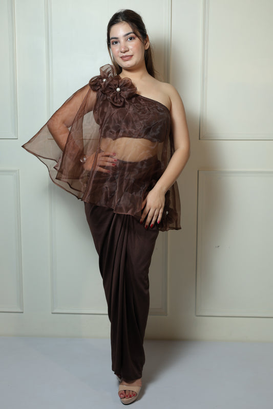 Organza Cape With Dhoti