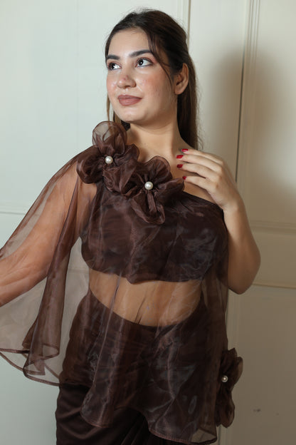 Organza Cape With Dhoti