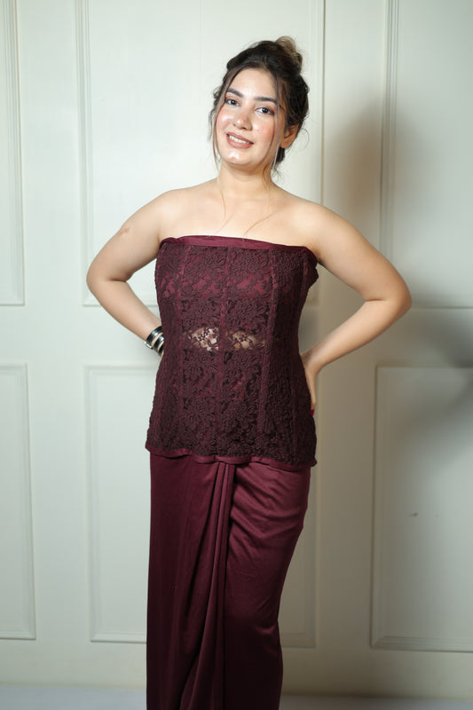 Corset Dhoti Dress