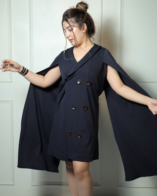 Cape Sleeve Blazer Dress