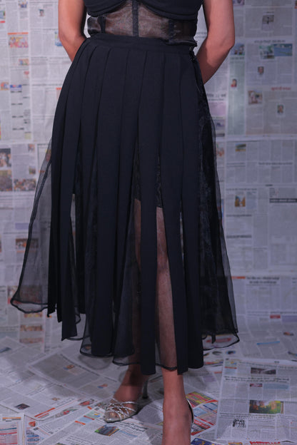 Corset blouse ribbon skirt