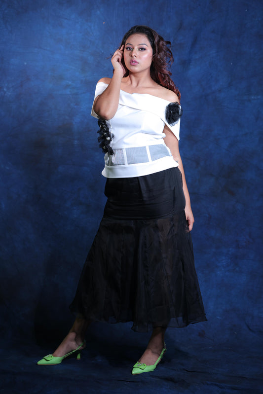 Black white coord set