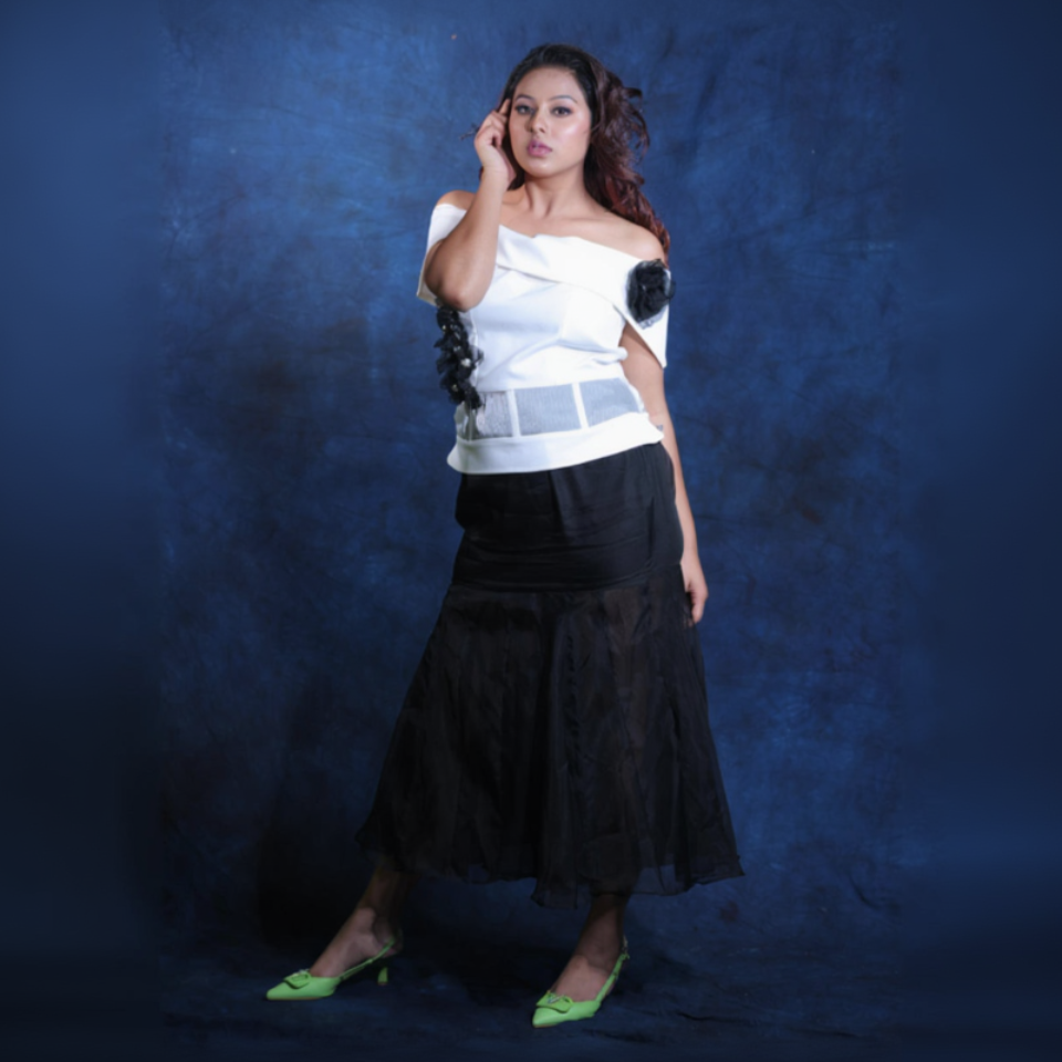 Black white coord set