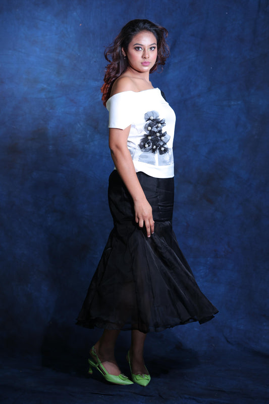 Black white coord set