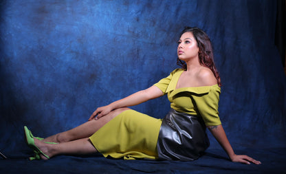 Leather flap dress