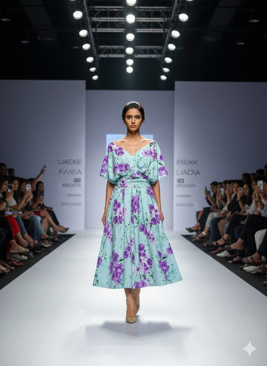 floral turquoise dress