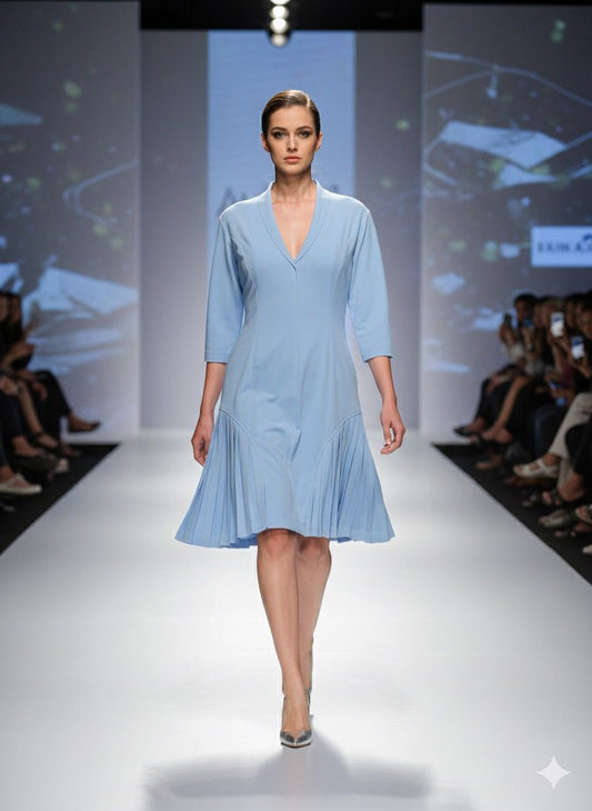 blazer pleated dress