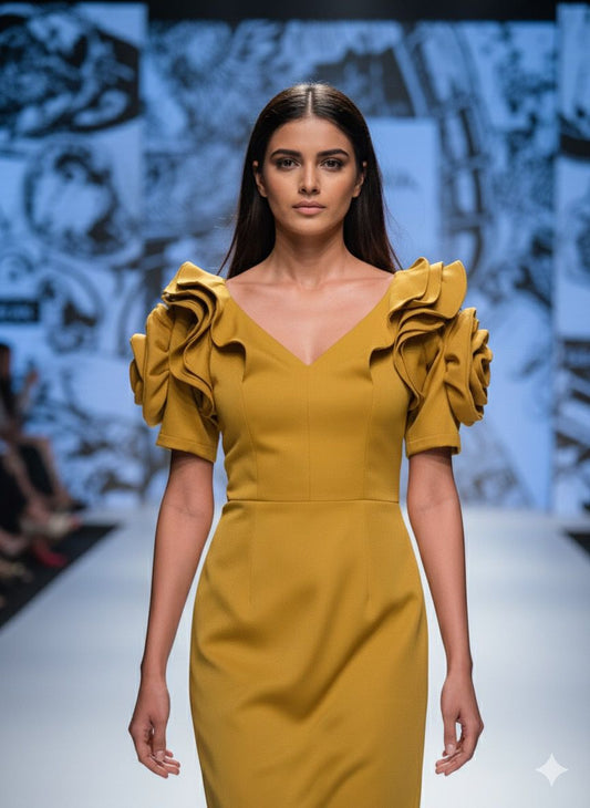 sunflower sleeves dress