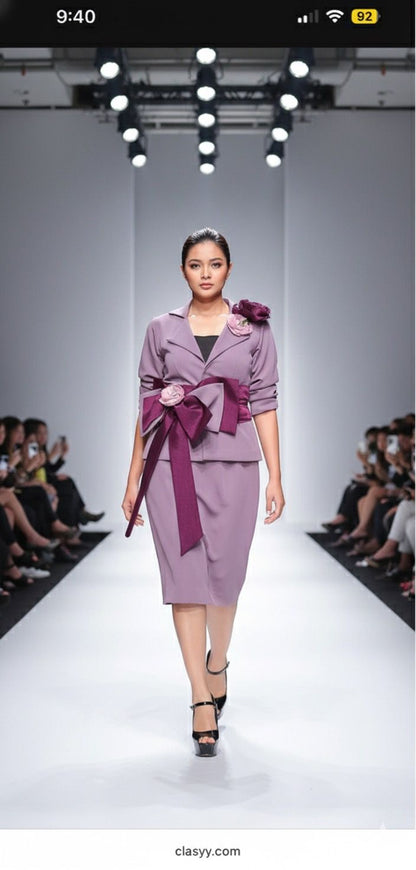 Lavender Blazer Skirt Co-ord set