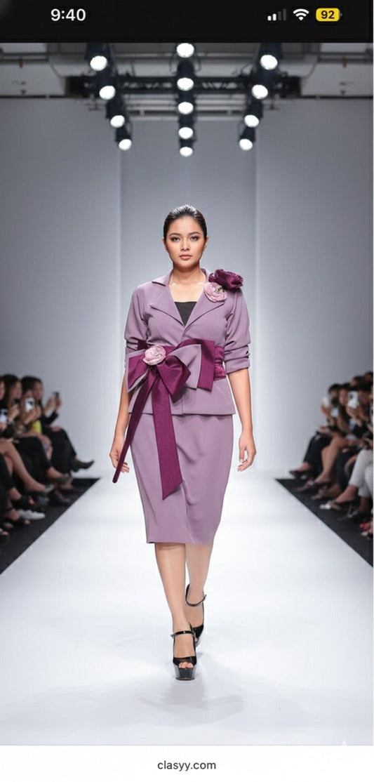 Lavender Blazer Skirt Co-ord set