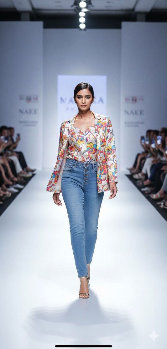 Floral Print Blazer Set