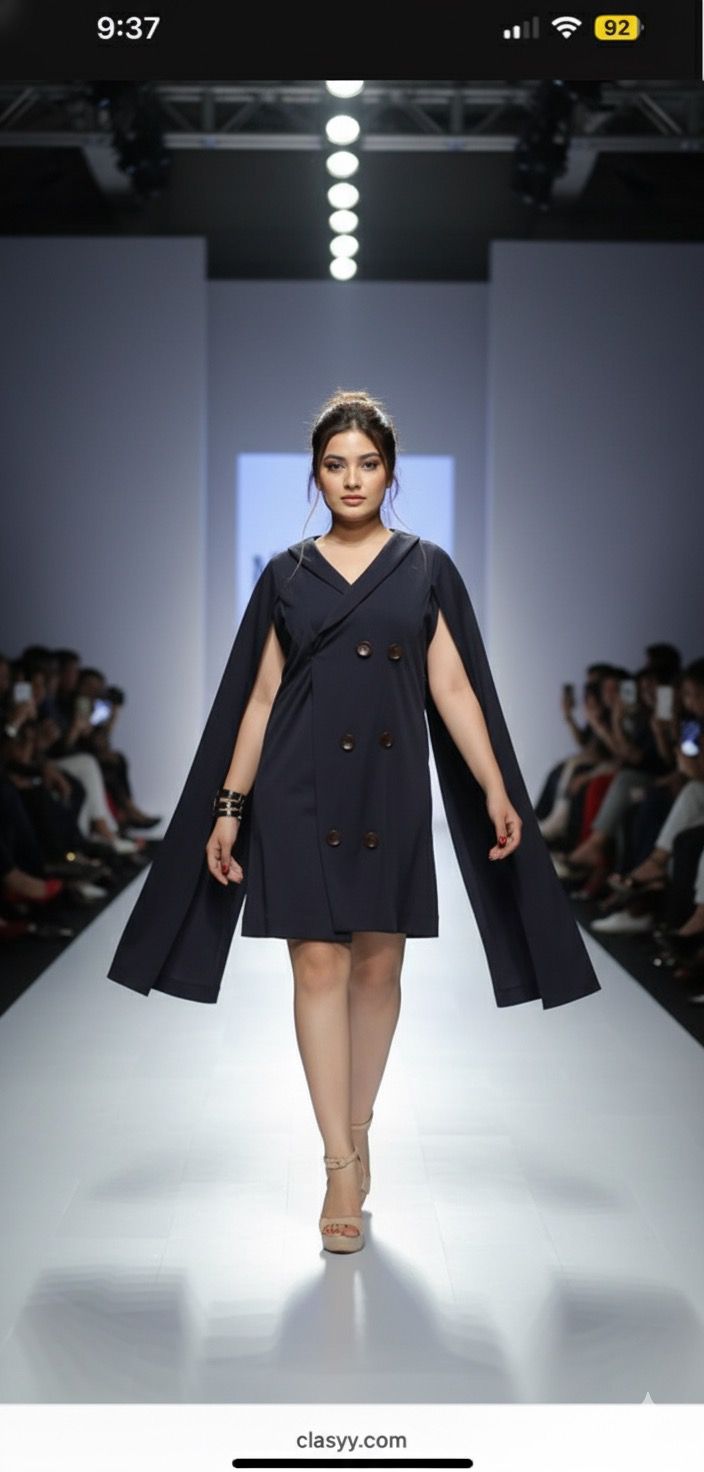 Cape Sleeve Blazer Dress