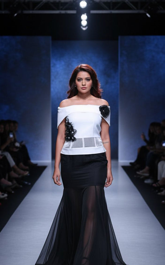 Black white coord set