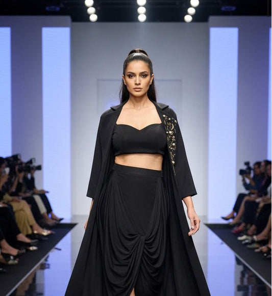 3 pc dhoti blazer coord set