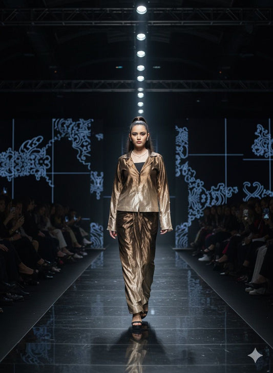 Brown Shaded Dhoti Blazer