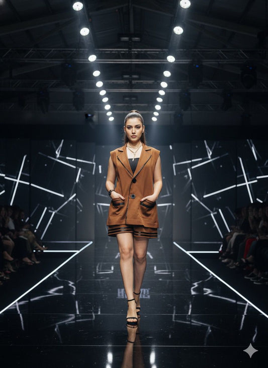 Brown Shorts Coord Set