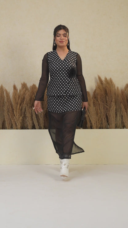 Polka Dot Sheer Layered Coord Set
